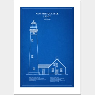 New Presque Isle Light Lighthouse - Michigan - AD Posters and Art